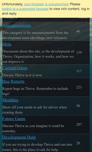 thrive community forum mobile bug